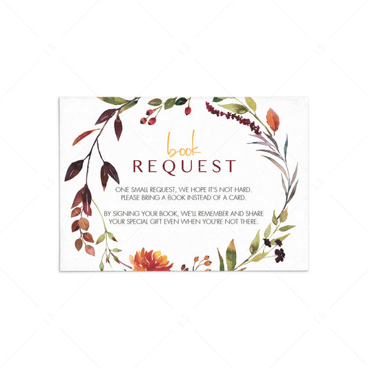 Autumn wreath book cards for baby shower by LittleSizzle