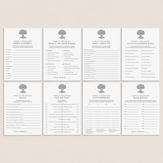 Family Reunion Games Bundle Printable by LittleSizzle