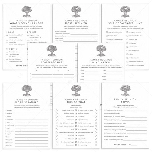 Family Reunion Games Bundle Printable by LittleSizzle
