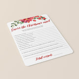 Christmas Carol Guessing Game Printable