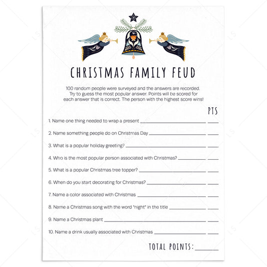 Printable Christmas Family Feud Game Cards by LittleSizzle