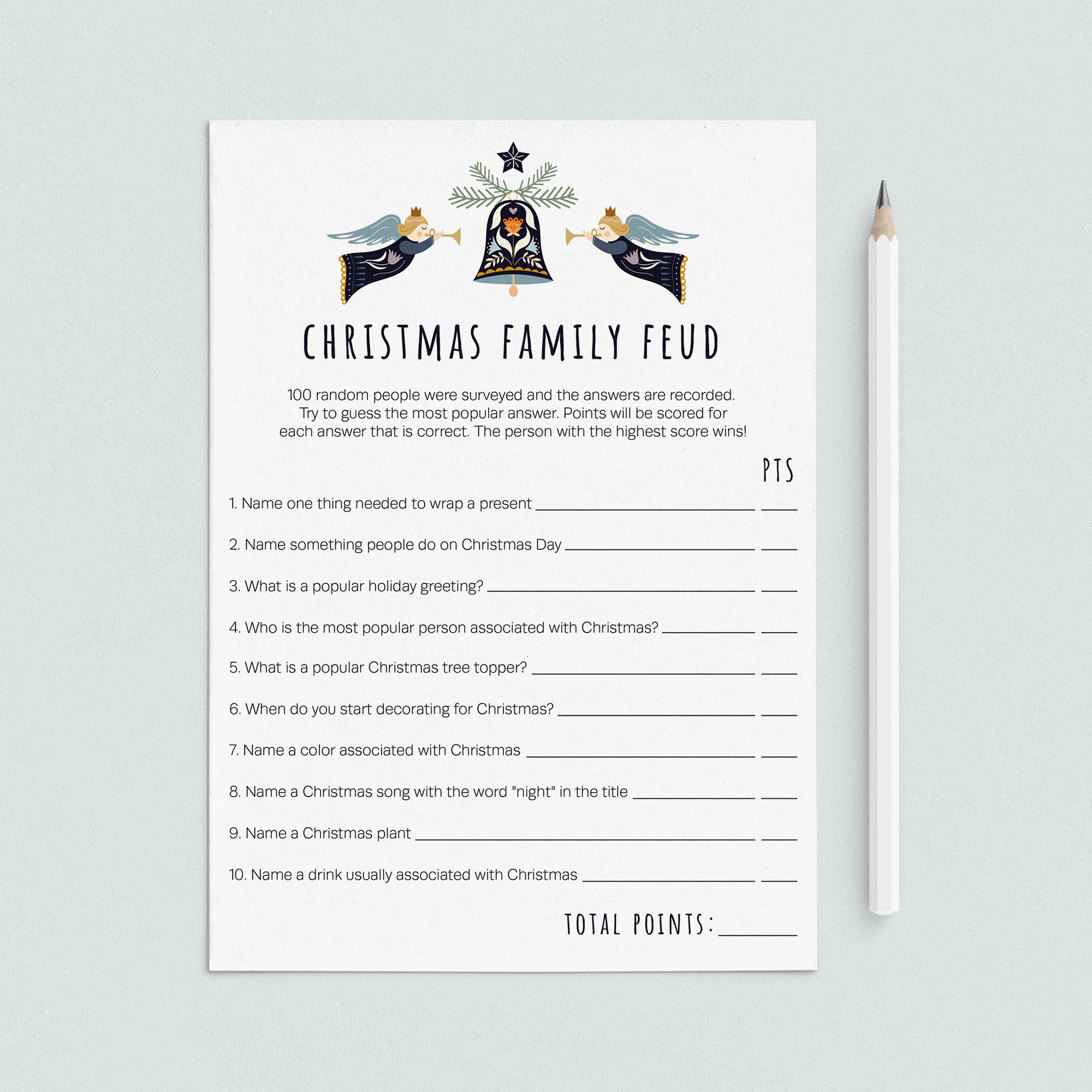 Printable Christmas Family Feud Game Cards by LittleSizzle