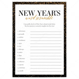 New Years Scrambled Words Game Printable by LittleSizzle