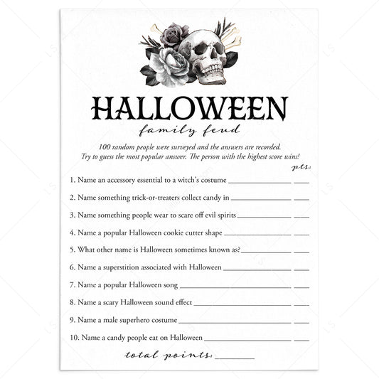 Halloween Family Feud with Answers Printable by LittleSizzle