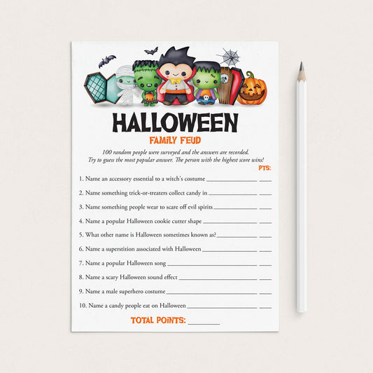 Halloween Family Feud Game with Answer Key Printable by LittleSizzle