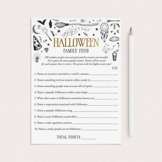 Witch Theme Halloween Party Family Feud Questions and Answers by LittleSizzle