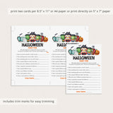 Halloween Family Feud Game with Answer Key Printable