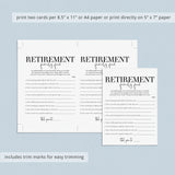 Retirement Party Games for Him Printable