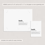 Family Definition Print Digital Download