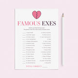 Famous Exes Match Game with Answer Key Printable by LittleSizzle
