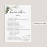 Greenery and Gold Mother's Day Game Bundle Digital Download