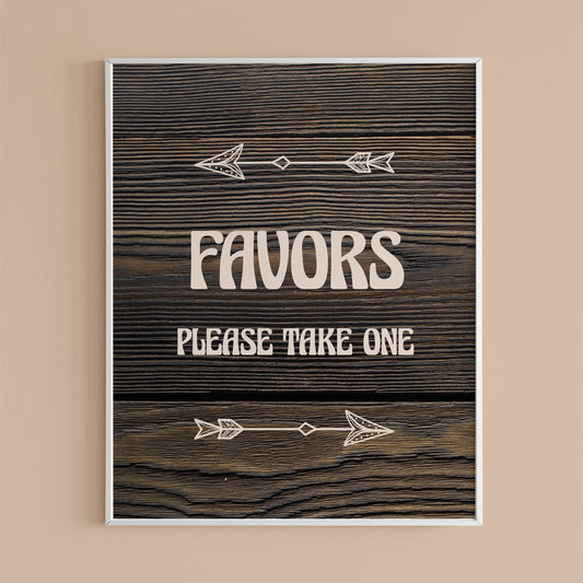 Woodland themed party favors sign printable by LittleSizzle