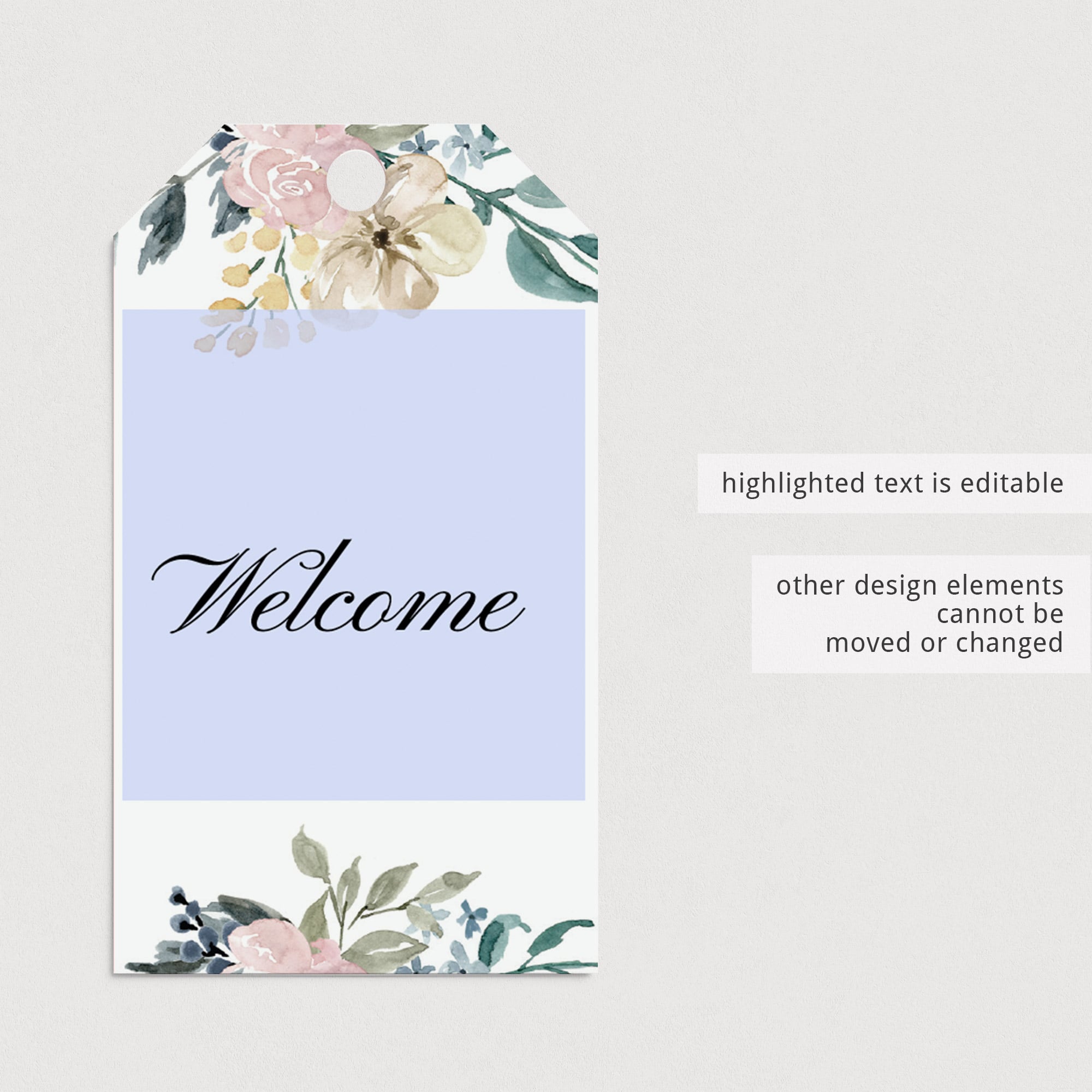 Whimsical floral girl baby shower favor tag by LittleSizzle