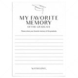 My Favorite Memory Of The Graduate Card Printable by LittleSizzle