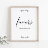 Minimal Rustic Favors Sign Printable
