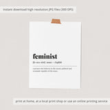 Feminist Definition Print Instant Download