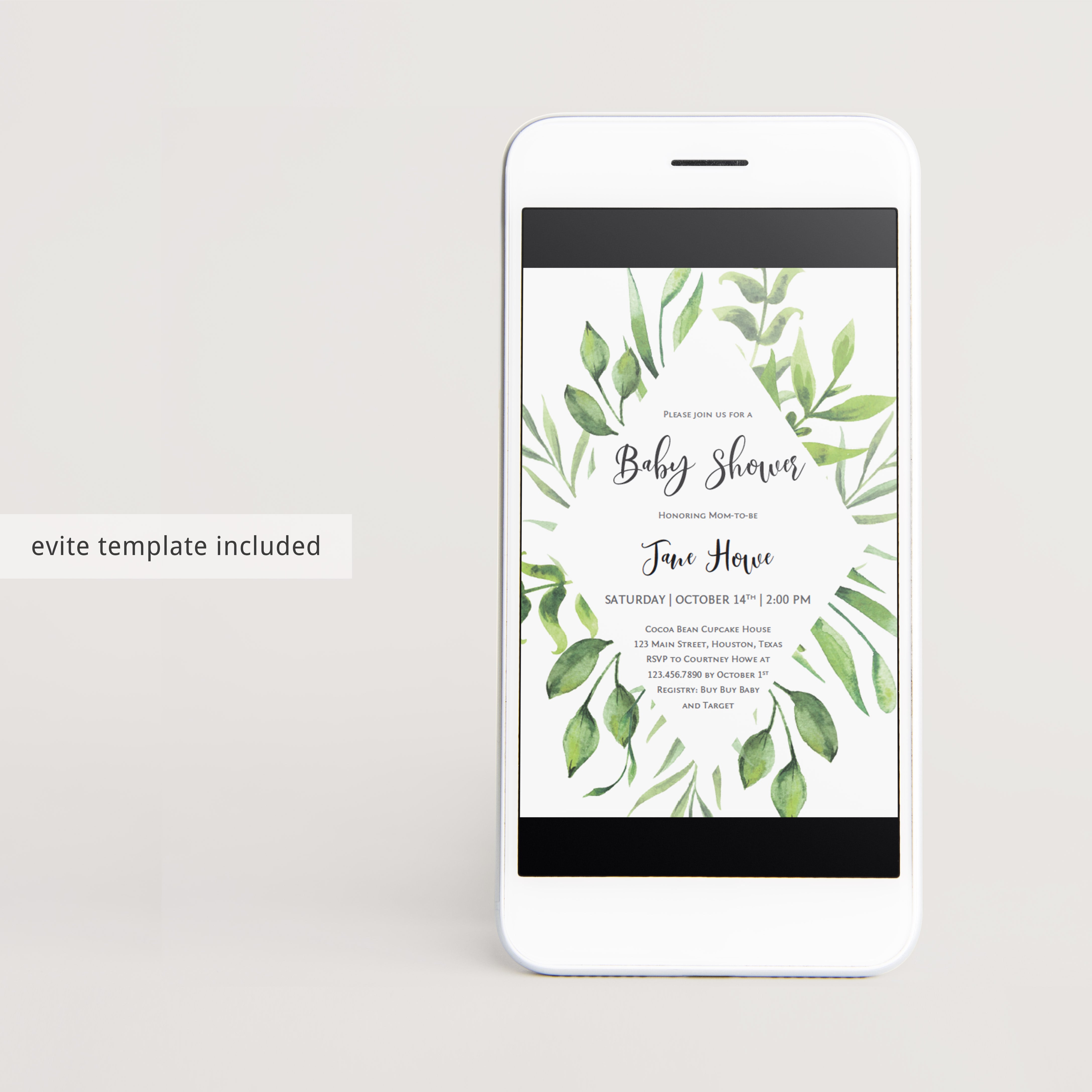 Customizable baby shower gender neutral invitation template PDF by LittleSizzle