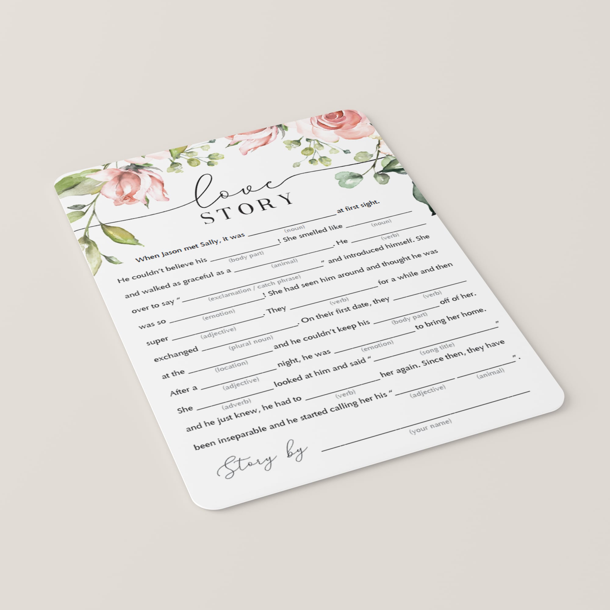 fun bridal shower games mad libs wedding love story