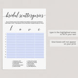 Simple Bridal Shower Game Scattergories Download