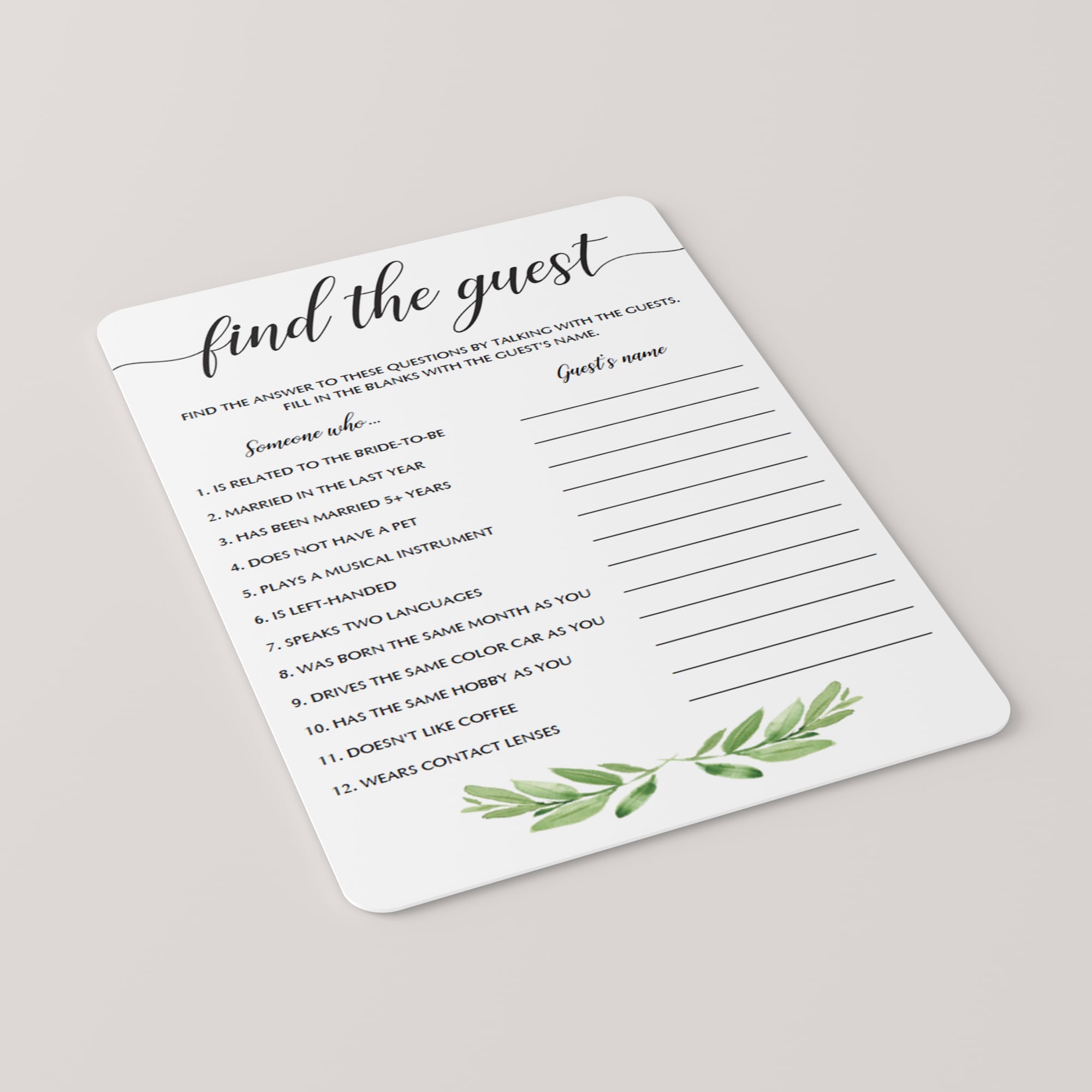 Find the guest game template pdf download by LittleSizzle