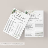 Green and Gold Party Game Find The Guest Template