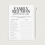 Family Gathering Activity Find Someone Who Game by LittleSizzle