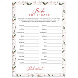 Finish The Phrase Christmas Group Game Download by LittleSizzle