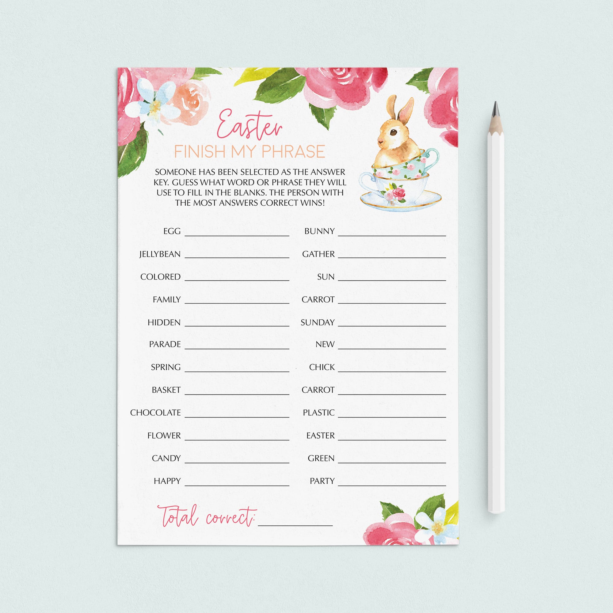 Easter Game for (Virtual) Classroom Finish My Phrase by LittleSizzle