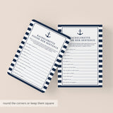 Nautical Bachelorette Party Games Bundle Printable