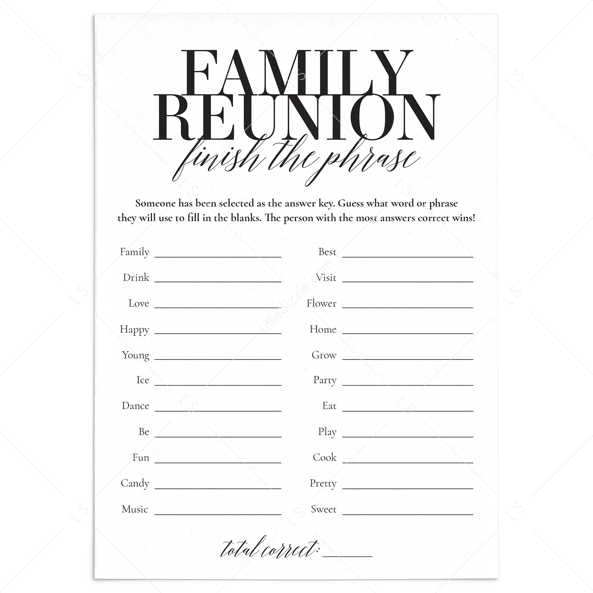 Free Printable Family Reunion Games Pdf Free Printable Family Reunion Games Pdf