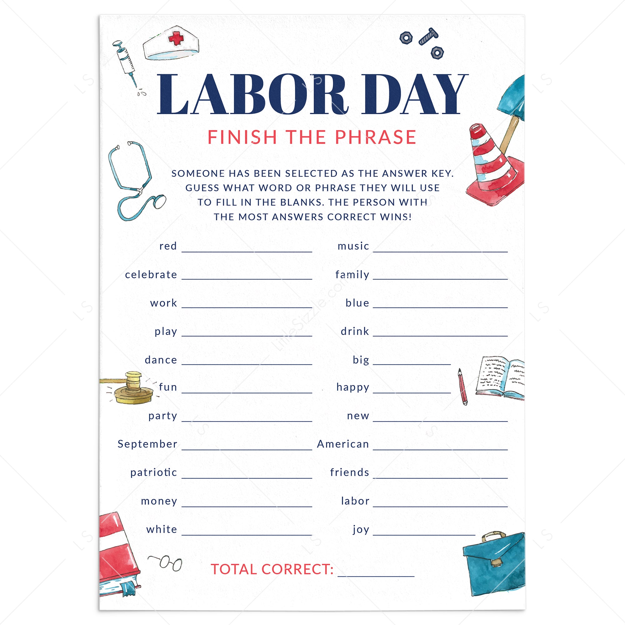 Labor Day Group Activity Finish The Phrase by LittleSizzle