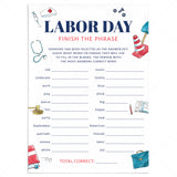Labor Day Group Activity Finish The Phrase by LittleSizzle