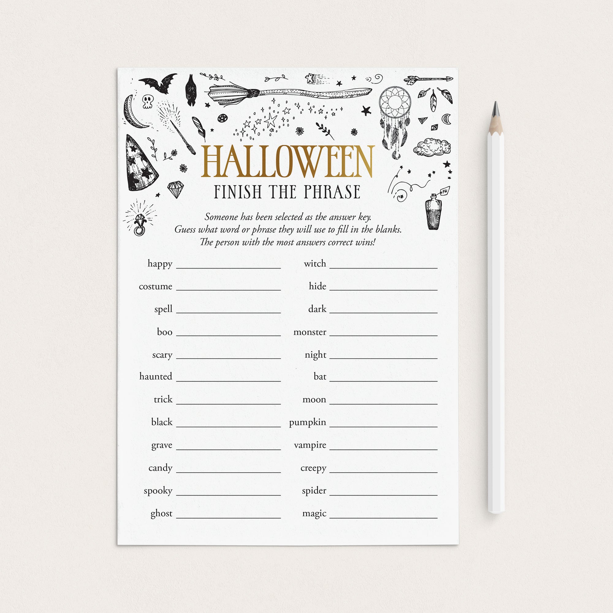 Witches Halloween Party Game for Groups Printable by LittleSizzle