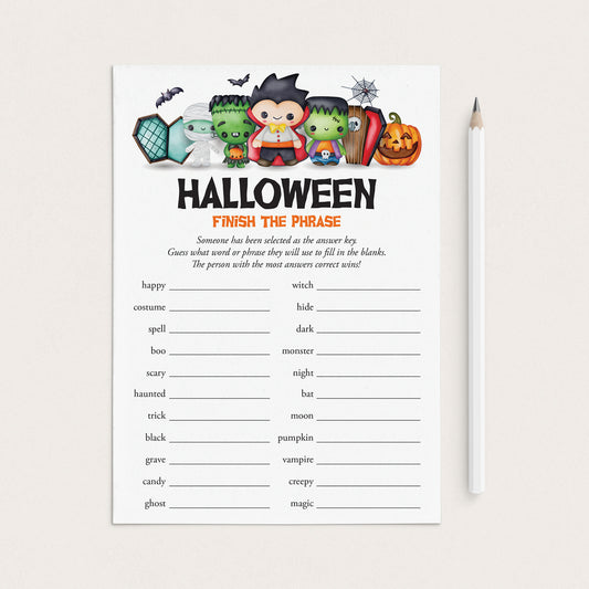 Fun Halloween Family Groups Game Finish The Phrase by LittleSizzle