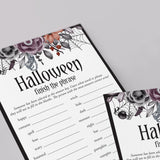 Floral Halloween Ladies Night Game Finish The Phrase