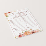 Friendsgiving Group Game Finish The Phrase Printable