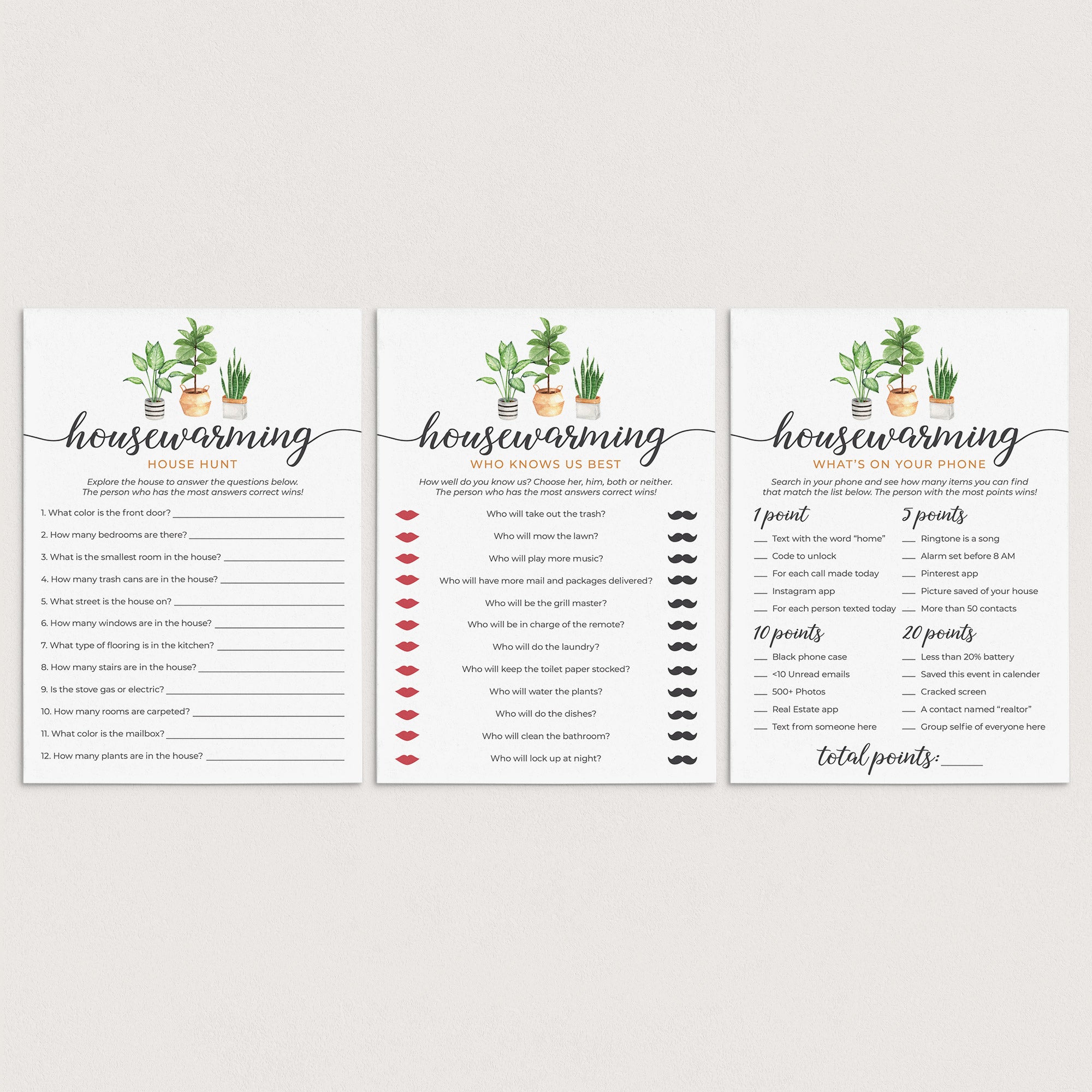 First Homeowners Living Together Housewarming Party Game Bundle by LittleSizzle