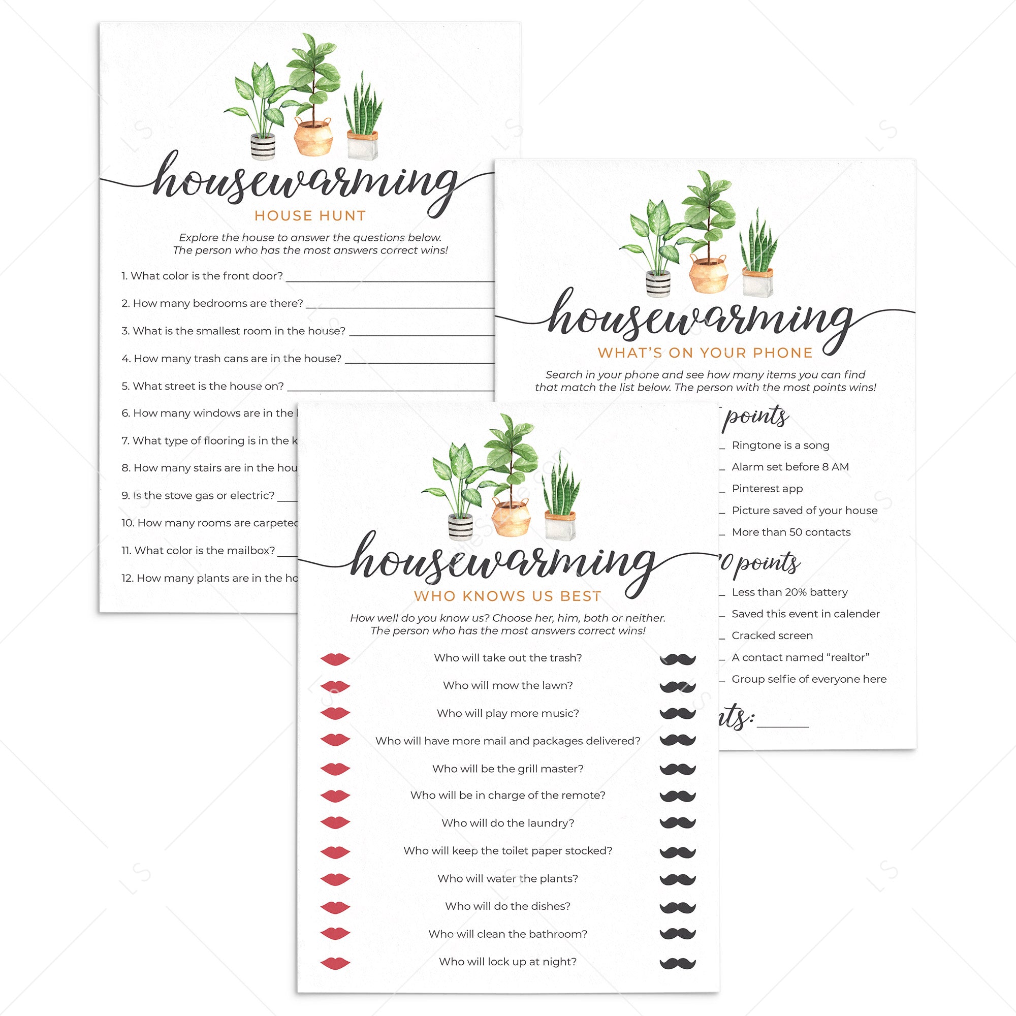 First Homeowners Living Together Housewarming Party Game Bundle by LittleSizzle