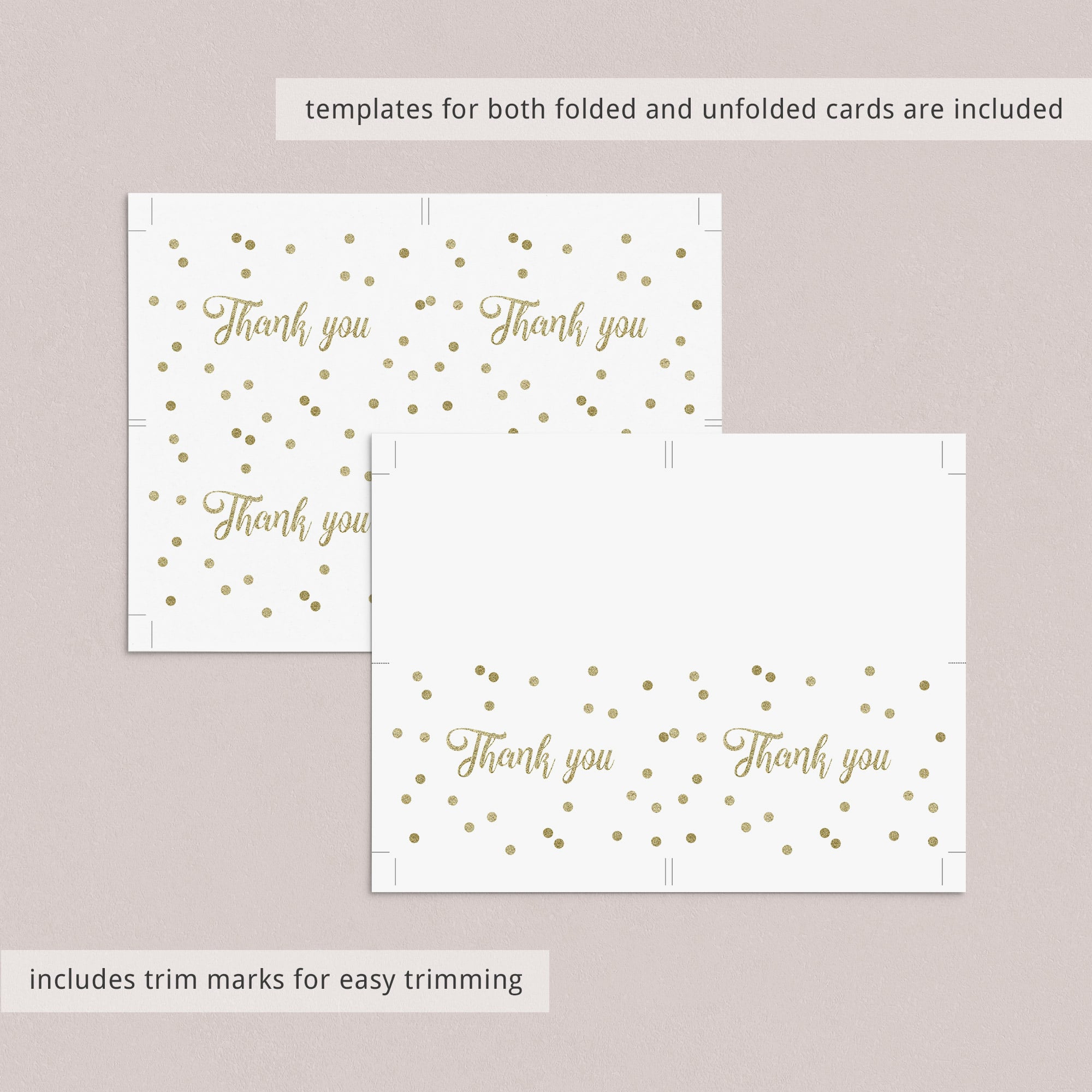 Gold baby thank you card for gender neutral baby shower by LittleSizzle