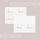 Gold baby thank you card for gender neutral baby shower by LittleSizzle