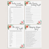 Printable baby shower games pack for girls by LittleSizzle