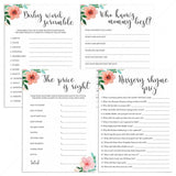 Printable baby shower games pack for girls by LittleSizzle
