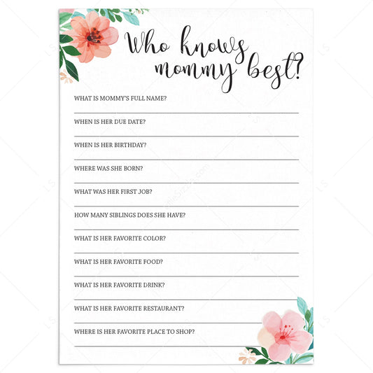 Who knows mommy best games for baby shower by LittleSizzle