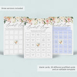 spring bridal shower gift bingo game instant download