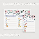 Bridal Emoji Game for Wedding Shower Floral