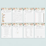Blush roses bridal shower games package printable