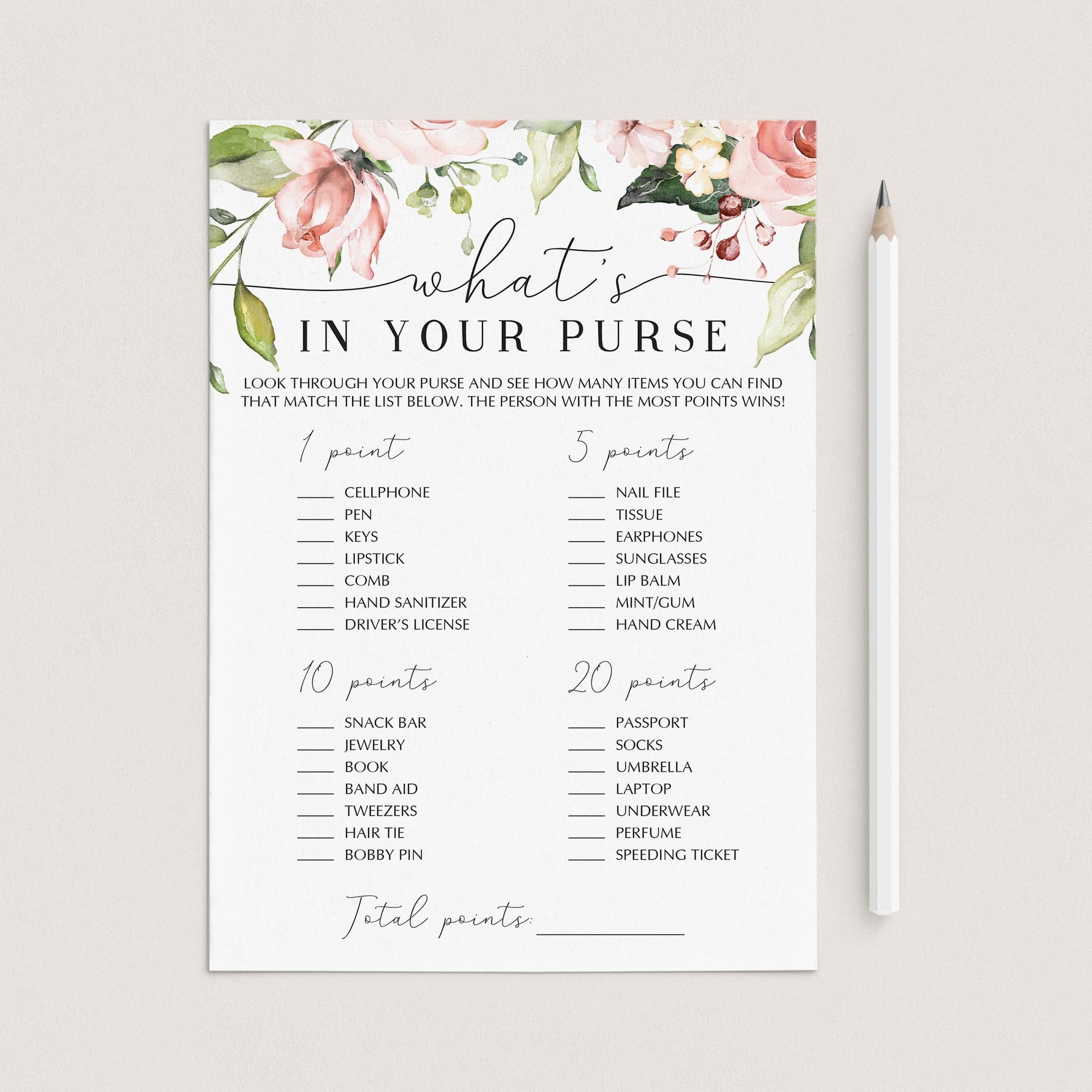 floral bridalshower games printable