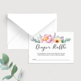 Floral baby shower diaper raffle ticket printables by LittleSizzle