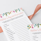 Word Scramble Game for Mother's Day Celebration