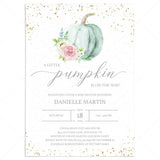 Watercolor Pumpkin Baby Shower Invitation Gender Neutral by LittleSizzle